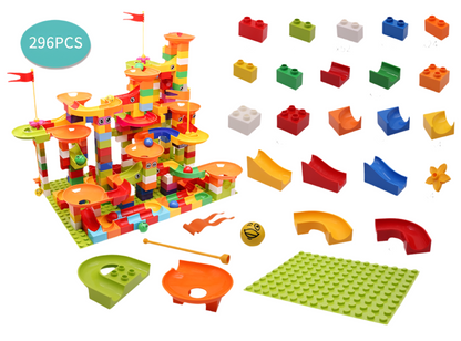 Large DIY Marble Run Track - 74-296 PCS