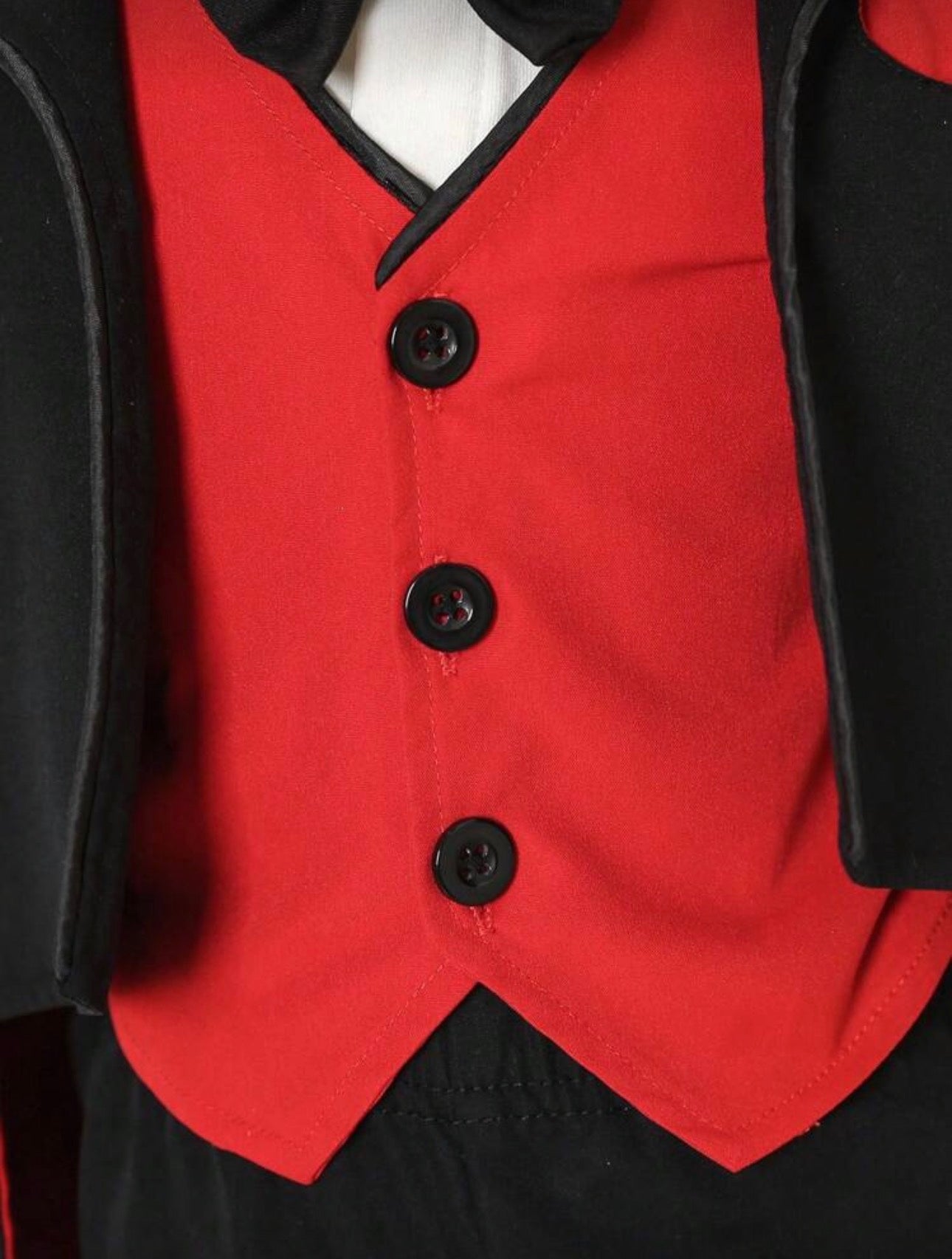 Baby/Toddler Vampire Costume – 3-Piece Halloween Outfit with Red Vest, Black Trousers & Cloak Jacket | Prince of Darkness Party Wear (6M–3Y)