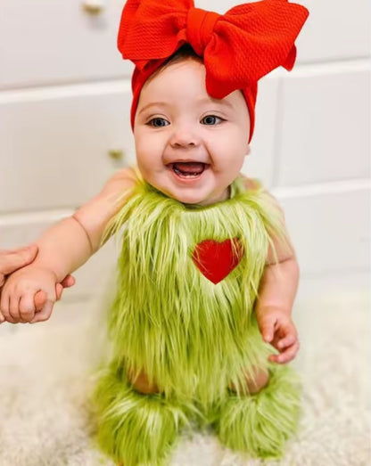 Baby/Toddler Grinch Green Monster Costume (Age Newborn- 3 YRS)