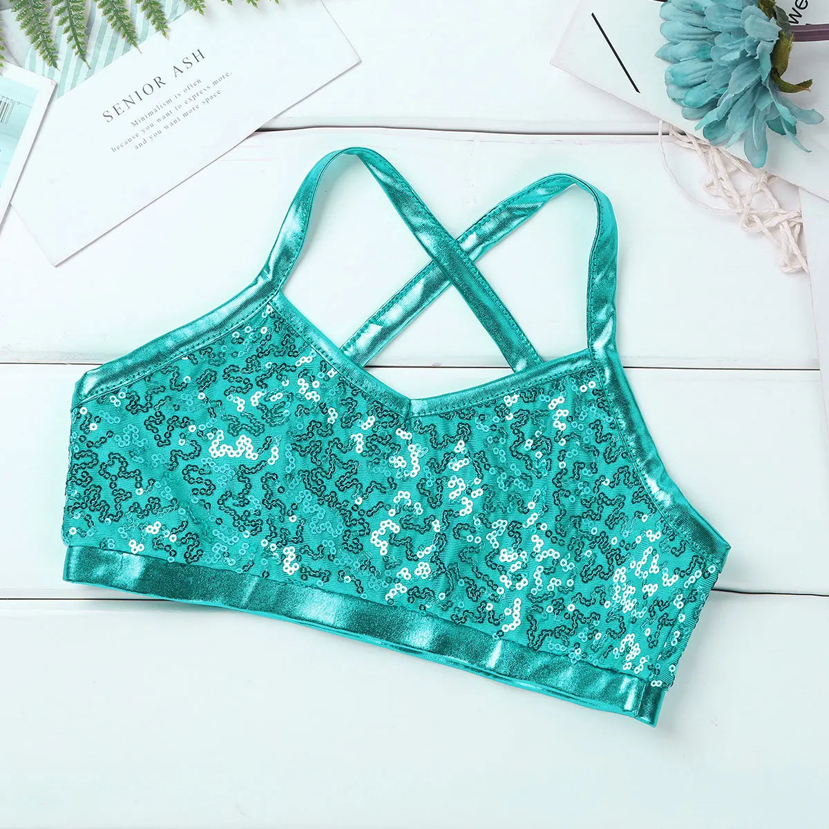 Girls Dance Gymnastics Leotard Sequin Top & Shorts (Age 6-14 YRS)