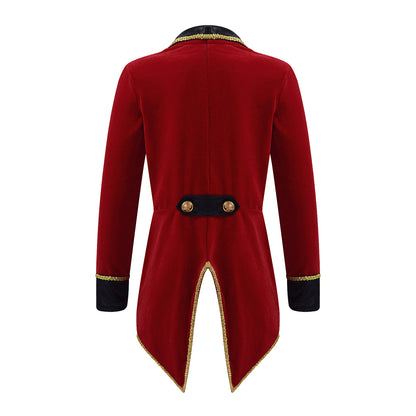 Kids Circus Ringmaster Jacket Long Sleeves Tuxedo Coat (Age 4-16 YRS)