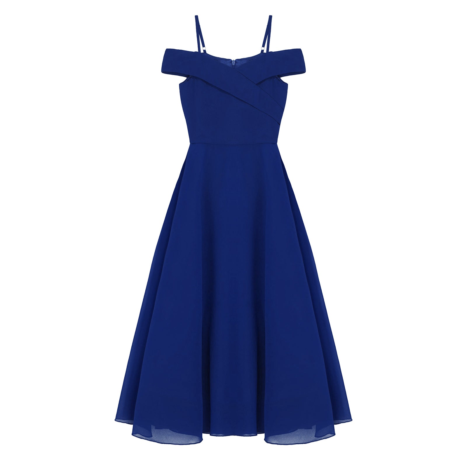 Girls Chiffon Off-the-Shoulder Adjustable A-Line Dress (Age 4-16 YRS)