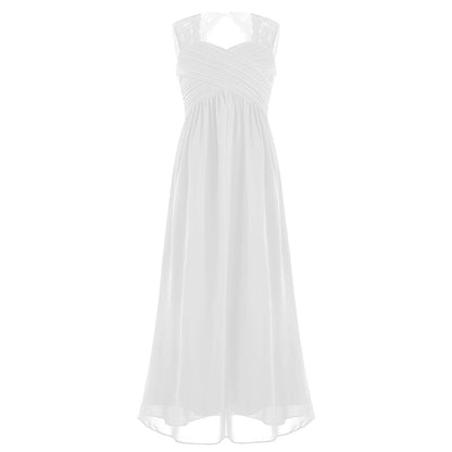 Girls Floaty Chiffon Maxi Dress (Age 4-14 Years) White