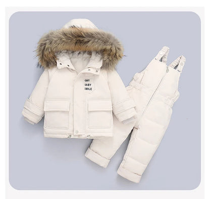 Baby/Toddlers Duck Down Coat + Jumpsuit Overalls (Age 12M-4YRS)