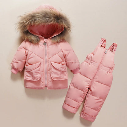 Baby/Toddlers Duck Down Coat + Jumpsuit Overalls (Age 12M-4YRS)