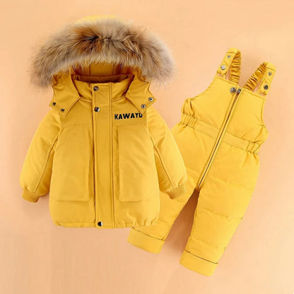 Baby/Toddlers Duck Down Coat + Jumpsuit Overalls (Age 12M-4YRS)