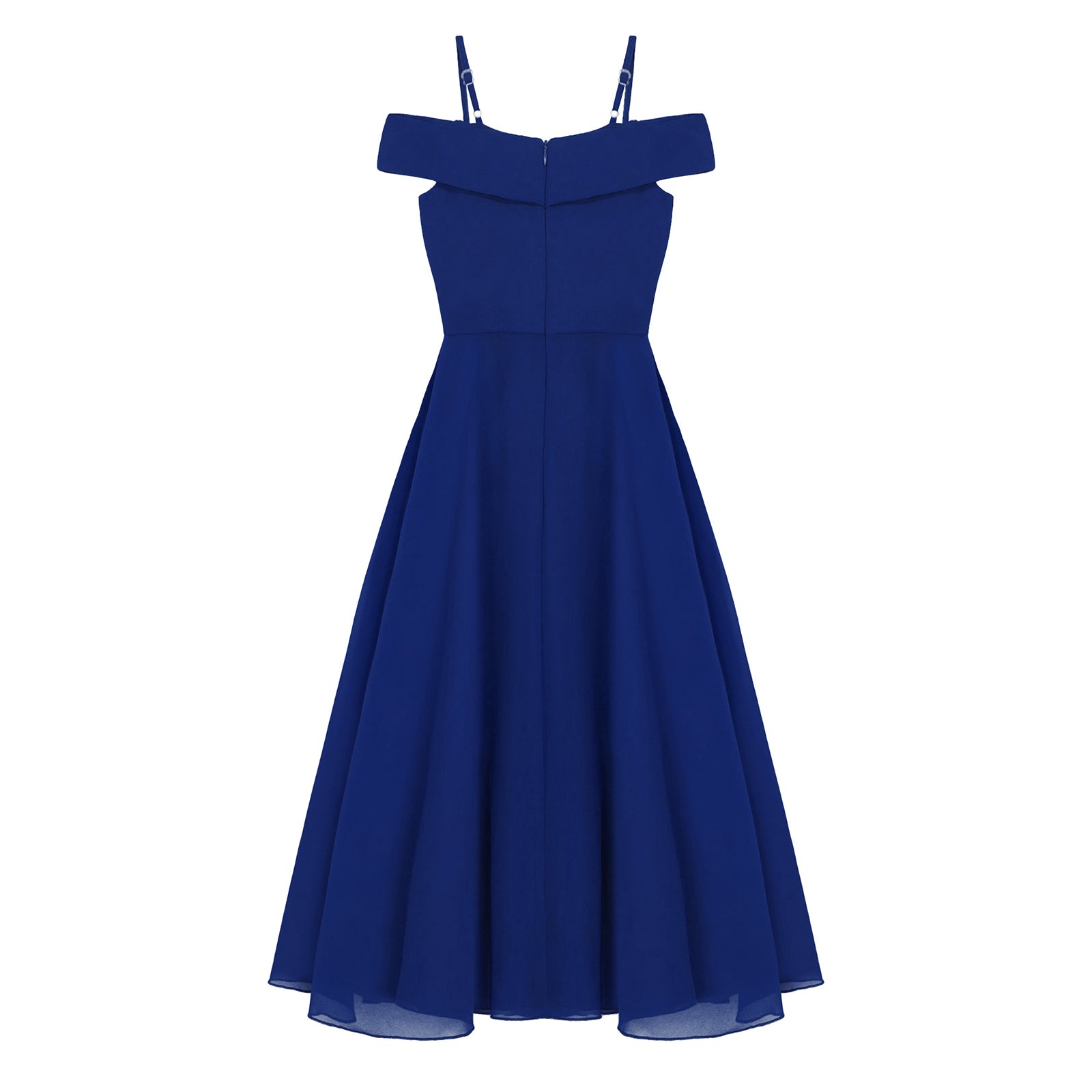 Girls Chiffon Off-the-Shoulder Adjustable A-Line Dress (Age 4-16 YRS)