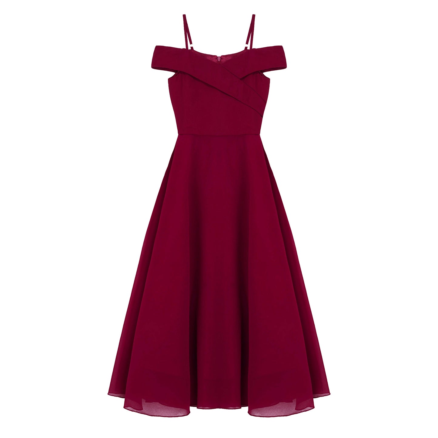 Girls Chiffon Off-the-Shoulder Adjustable A-Line Dress (Age 4-16 YRS)