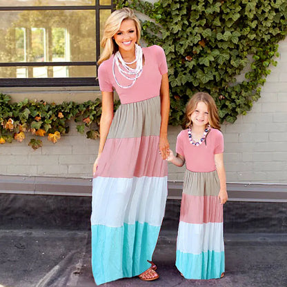 Mother & Daughter Matching Striped Maxi Dress (Mommy & Me)