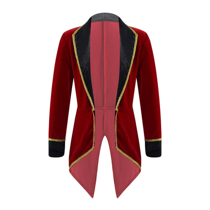 Kids Circus Ringmaster Jacket Long Sleeves Tuxedo Coat (Age 4-16 YRS)