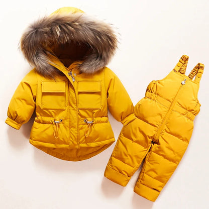 Baby/Toddlers Duck Down Coat + Jumpsuit Overalls (Age 12M-4YRS)