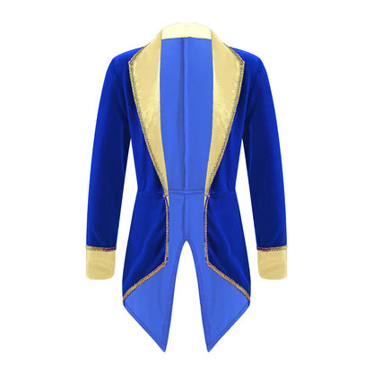 Kids Circus Ringmaster Jacket Long Sleeves Tuxedo Coat (Age 4-16 YRS)