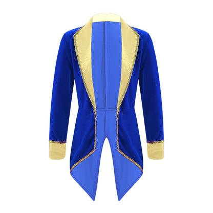Kids Circus Ringmaster Jacket Long Sleeves Tuxedo Coat (Age 4-16 YRS)