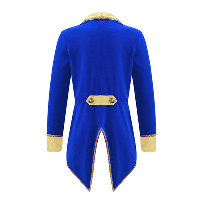 Kids Circus Ringmaster Jacket Long Sleeves Tuxedo Coat (Age 4-16 YRS)