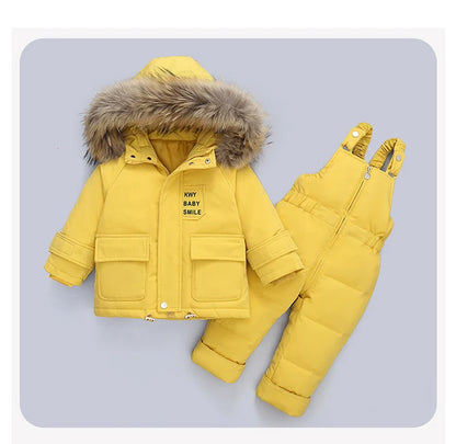 Baby/Toddlers Duck Down Coat + Jumpsuit Overalls (Age 12M-4YRS)
