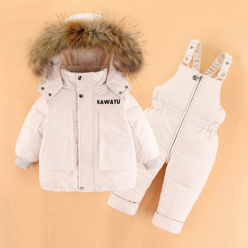 Baby/Toddlers Duck Down Coat + Jumpsuit Overalls (Age 12M-4YRS)