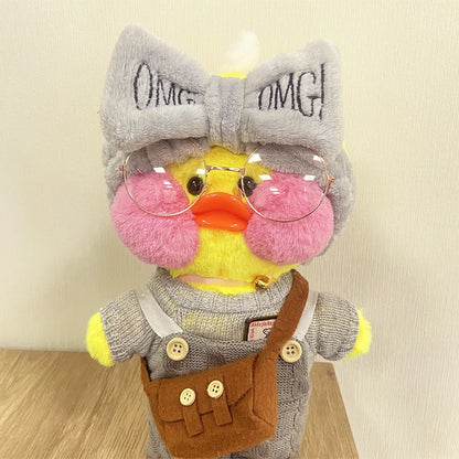 Lalafanfan Yellow Café Duck Plush – 30cm Kawaii Soothing Toy