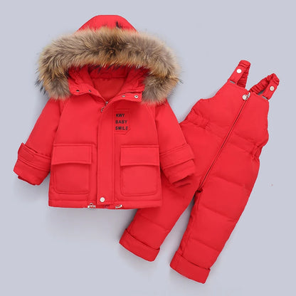 Baby/Toddlers Duck Down Coat + Jumpsuit Overalls (Age 12M-4YRS)