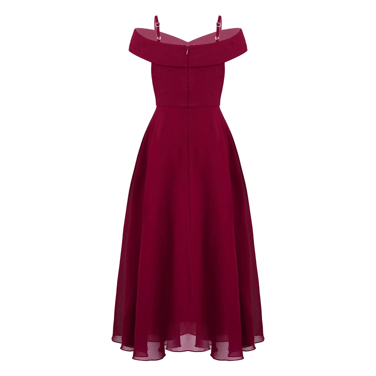 Girls Chiffon Off-the-Shoulder Adjustable A-Line Dress (Age 4-16 YRS)