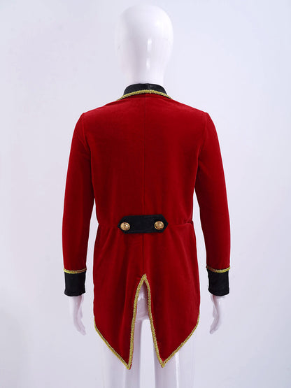 Kids Circus Ringmaster Jacket Long Sleeves Tuxedo Coat (Age 4-16 YRS)