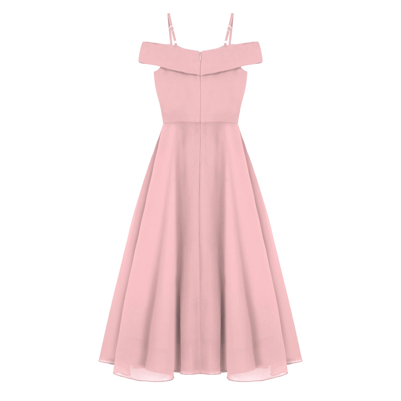 Girls Chiffon Off-the-Shoulder Adjustable A-Line Dress (Age 4-16 YRS)