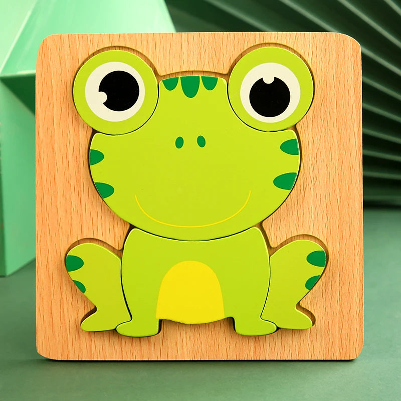 High Quality 3D Wooden Puzzle Baby Cartoon Animal Traffic Jigsaw Early Learning Cognition Game Puzzle Toys for Children 29