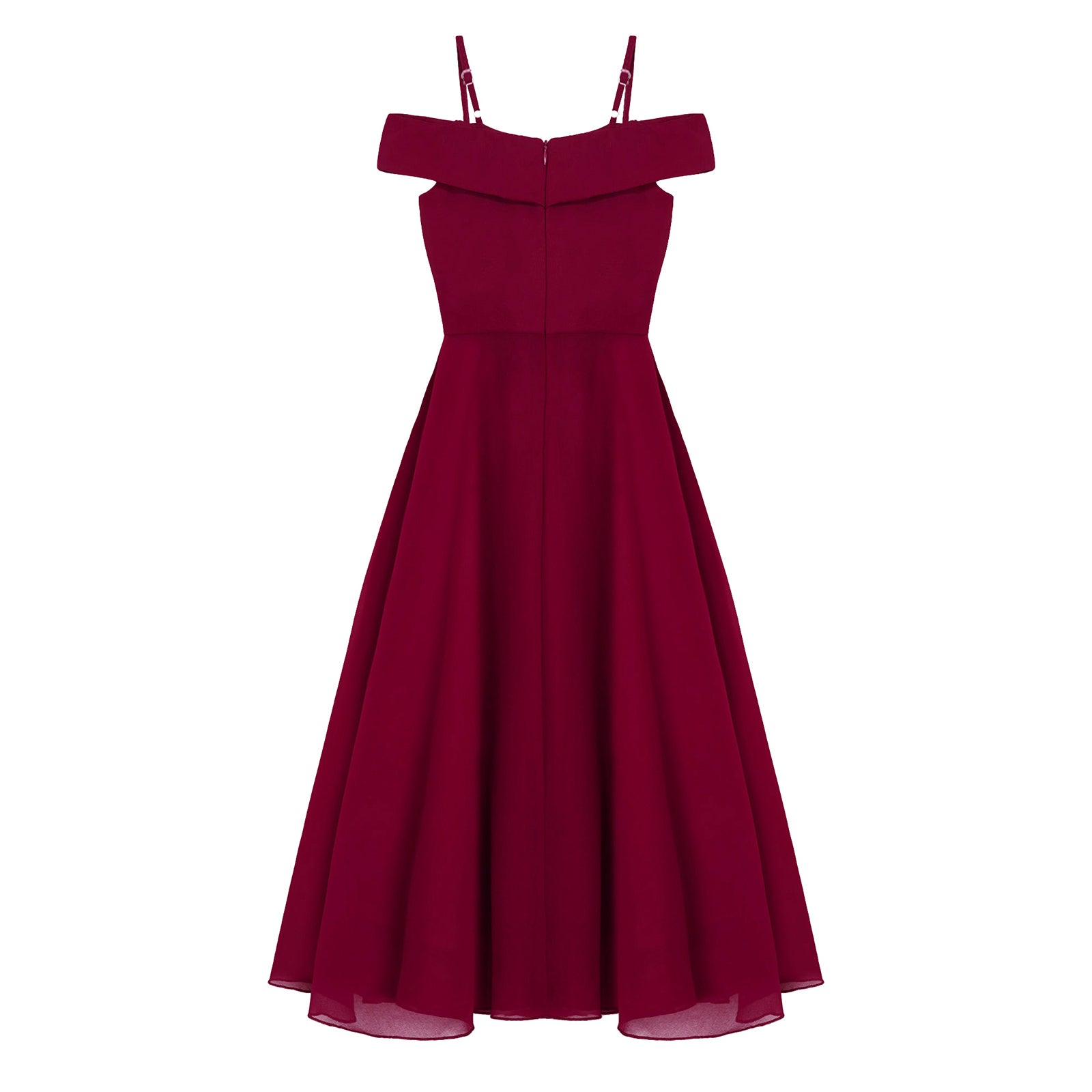 Girls Chiffon Off-the-Shoulder Adjustable A-Line Dress (Age 4-16 YRS)