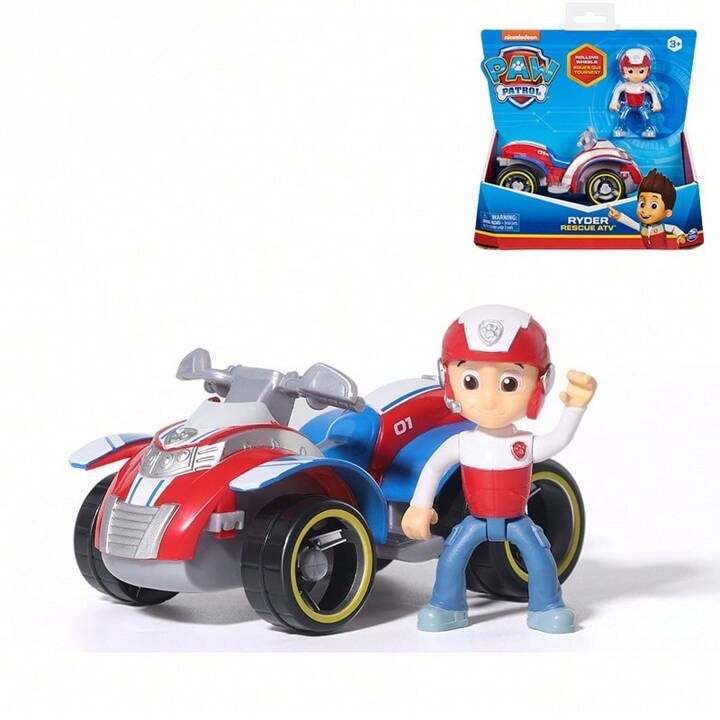 Paw Patrol Rescue Vehicle – Character Truck | Rubble’s Bulldozer, Chase’s Cruiser & More Multicolor Patrol Car - Ryder