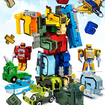 15pcs Transformer Number Mech Clan – Robot Animal Building Blocks | Creative STEM Toy Multicolor