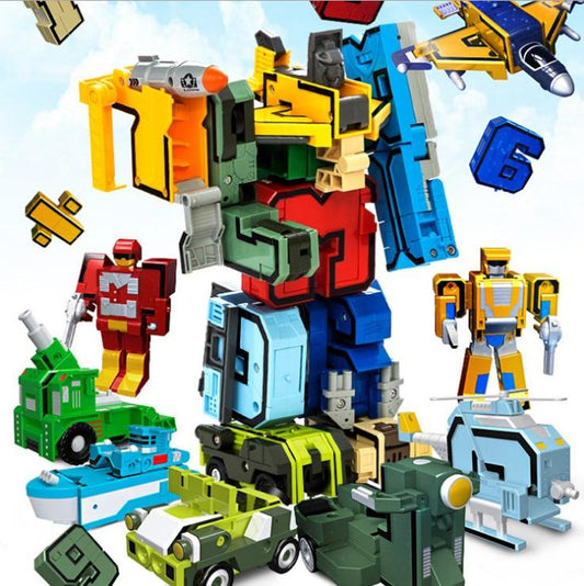15pcs Transformer Number Mech Clan – Robot Animal Building Blocks | Creative STEM Toy Multicolor