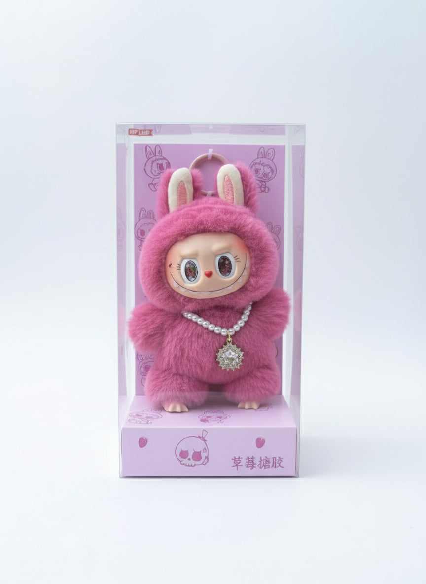 Labubu Mokoko Strawberry Shortcake Series – Velvet Blind Box Plush Toy | Pink Sweetheart Edition