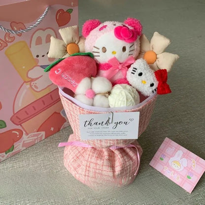Sanrio Plush Flower Bouquet | Cute Cartoon Plush Dolls • Everlasting Plush Flowers B