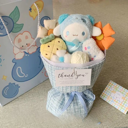 Sanrio Plush Flower Bouquet | Cute Cartoon Plush Dolls • Everlasting Plush Flowers E