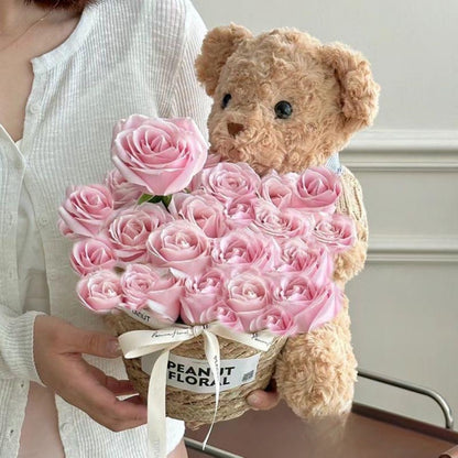 Birthday Scented Soap Flower Bear Bouquet - Gift for Girlfriend or Best Friend Khaki 6