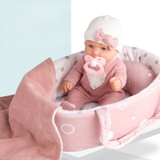 Reborn Baby Doll in Gift Box with Accessories Pink Pacifier - 12''/30cm