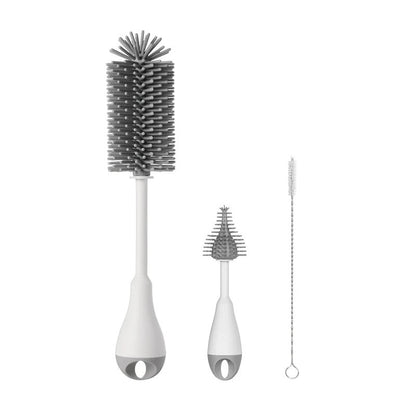 Silicone Baby Bottle Brush Cleaning 360 Degree Rotation Grey5PCS