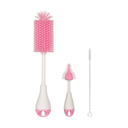 Silicone Baby Bottle Brush Cleaning 360 Degree Rotation Pink5PCS