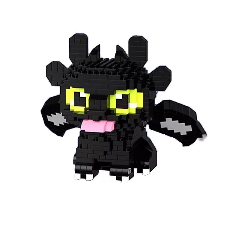 Mini Black Toothless Night Rage Dragon Mecha | LEGO‑Compatible Building Blocks Black