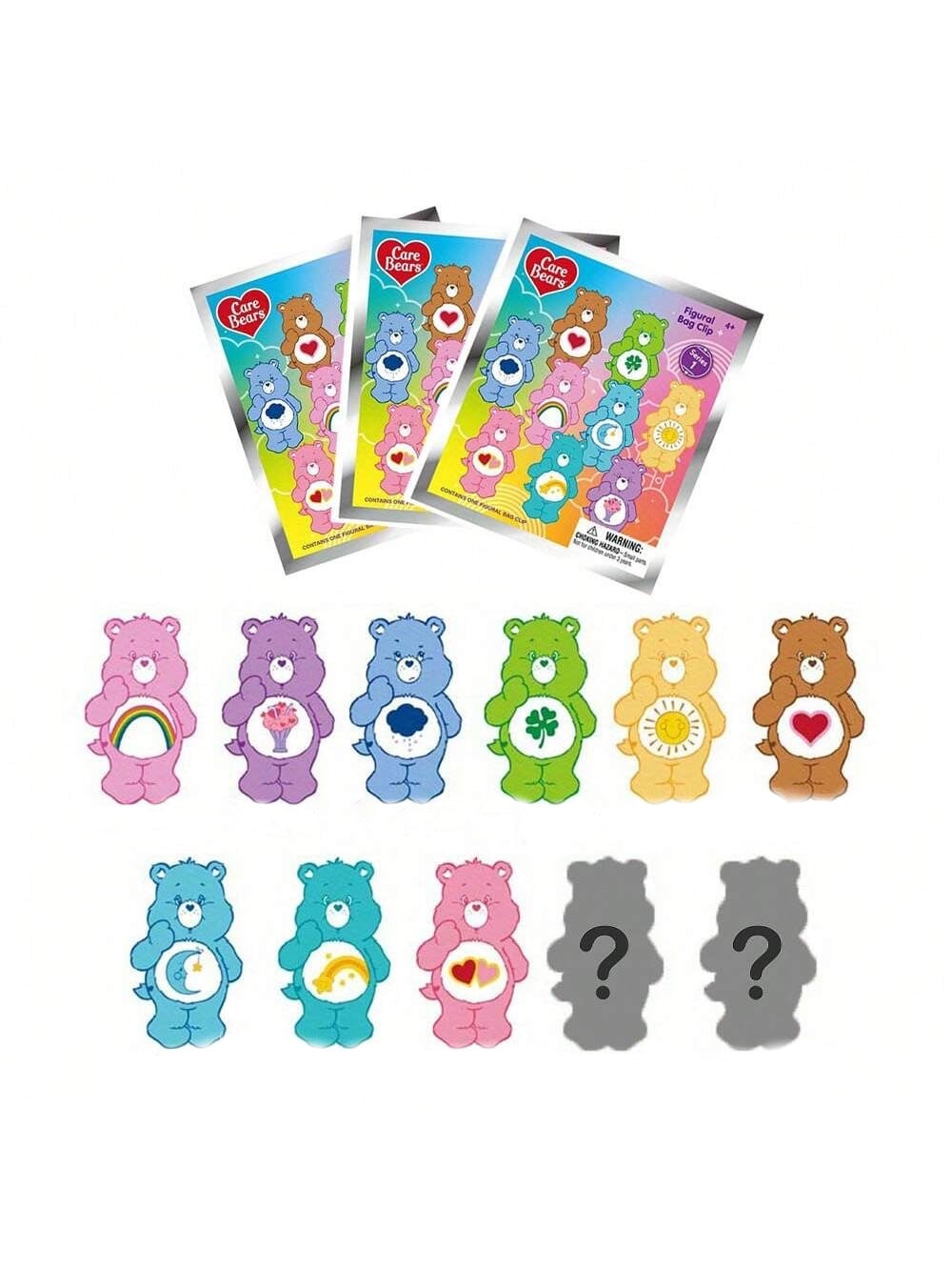Care Bears 3D Foam Bag Clips - Series 1 - Blind Box Multicolor 3 Pack