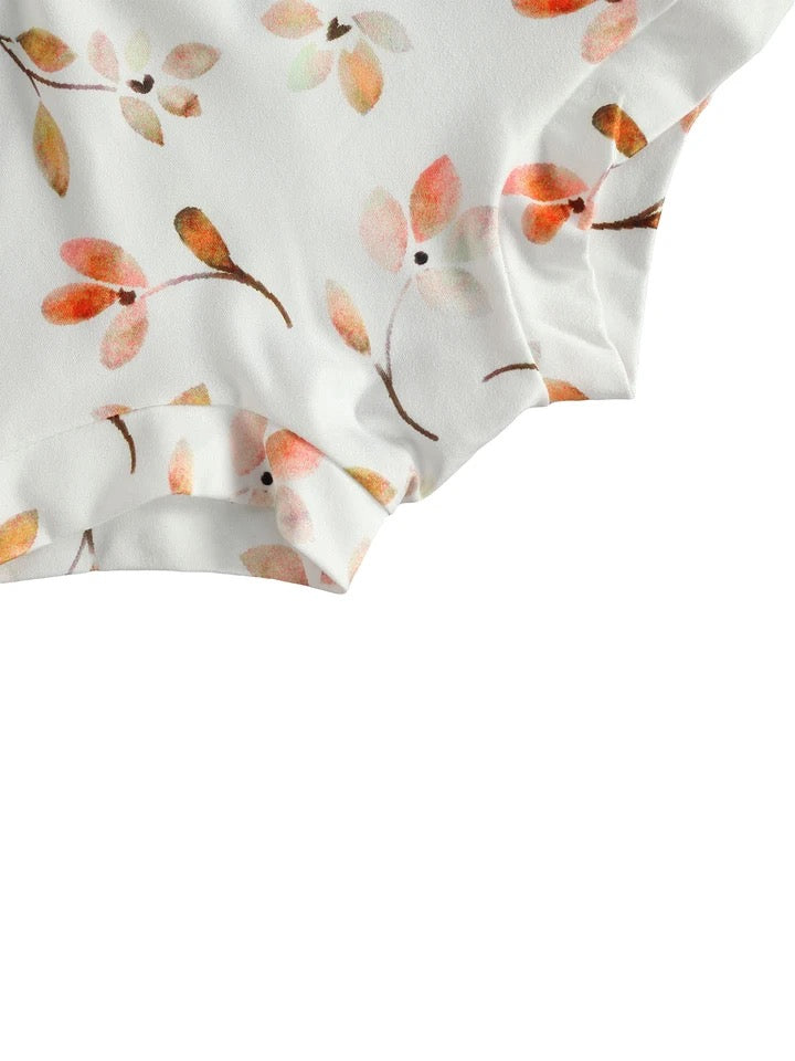 Baby Girls Brown T-Shirt Floral Shorts & Headband Set (Age 6m-24m)
