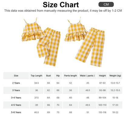 Girls Yellow Checked Top & Trousers (Age 3-6 YRS)