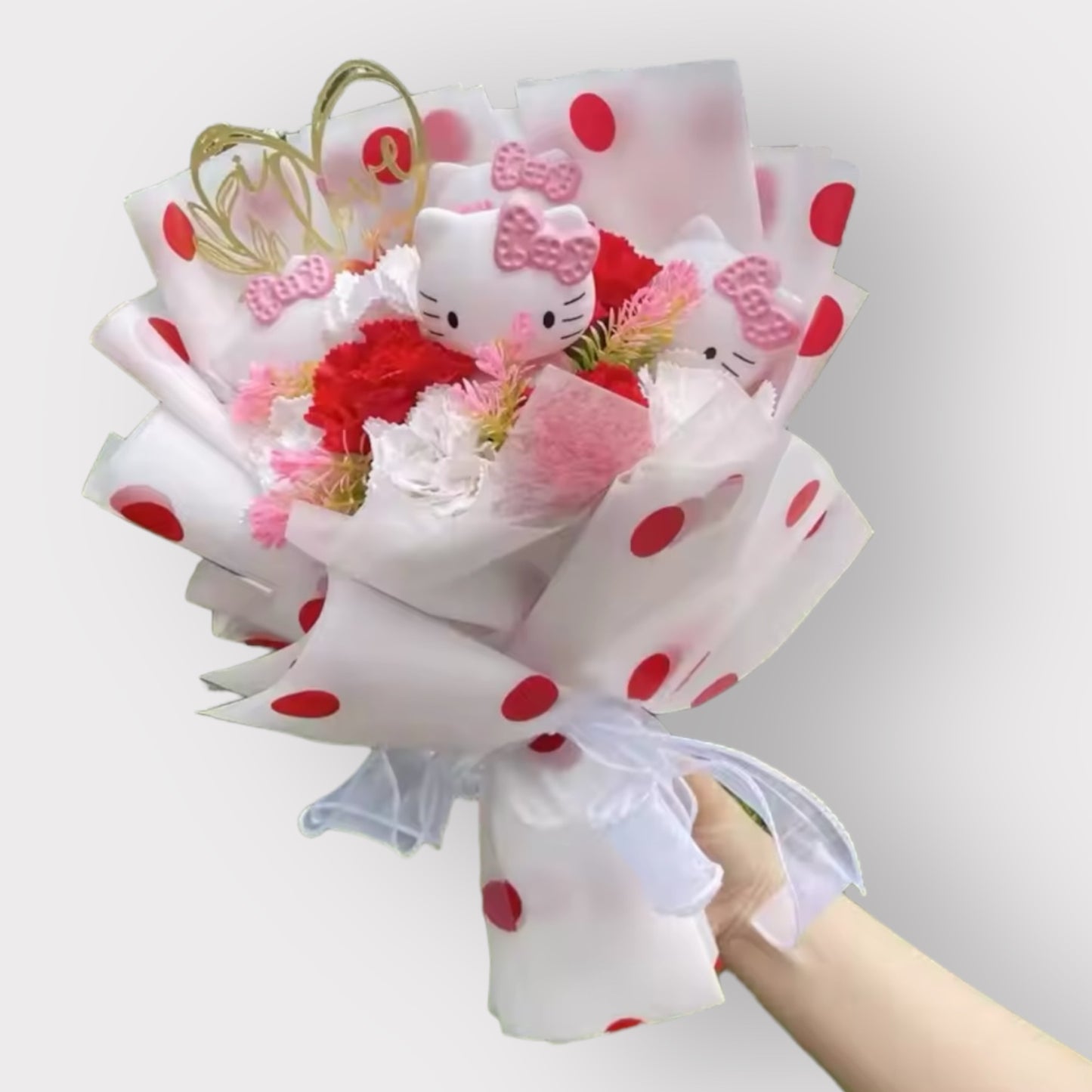 Hello Kitty Plush Flower Gift Bouquet | Sanrio Celebration Keepsake Multicolor 2