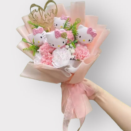 Hello Kitty Plush Flower Gift Bouquet | Sanrio Celebration Keepsake Multicolor 1