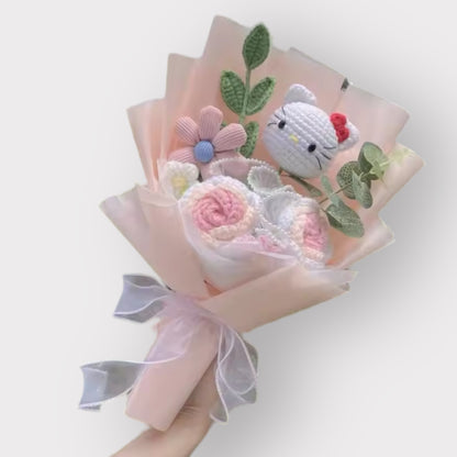 Hello Kitty Plush Flower Gift Bouquet | Sanrio Celebration Keepsake Multicolor 8