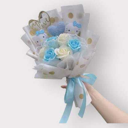 Hello Kitty Plush Flower Gift Bouquet | Sanrio Celebration Keepsake Multicolor 3