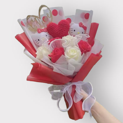 Hello Kitty Plush Flower Gift Bouquet | Sanrio Celebration Keepsake Multicolor 4