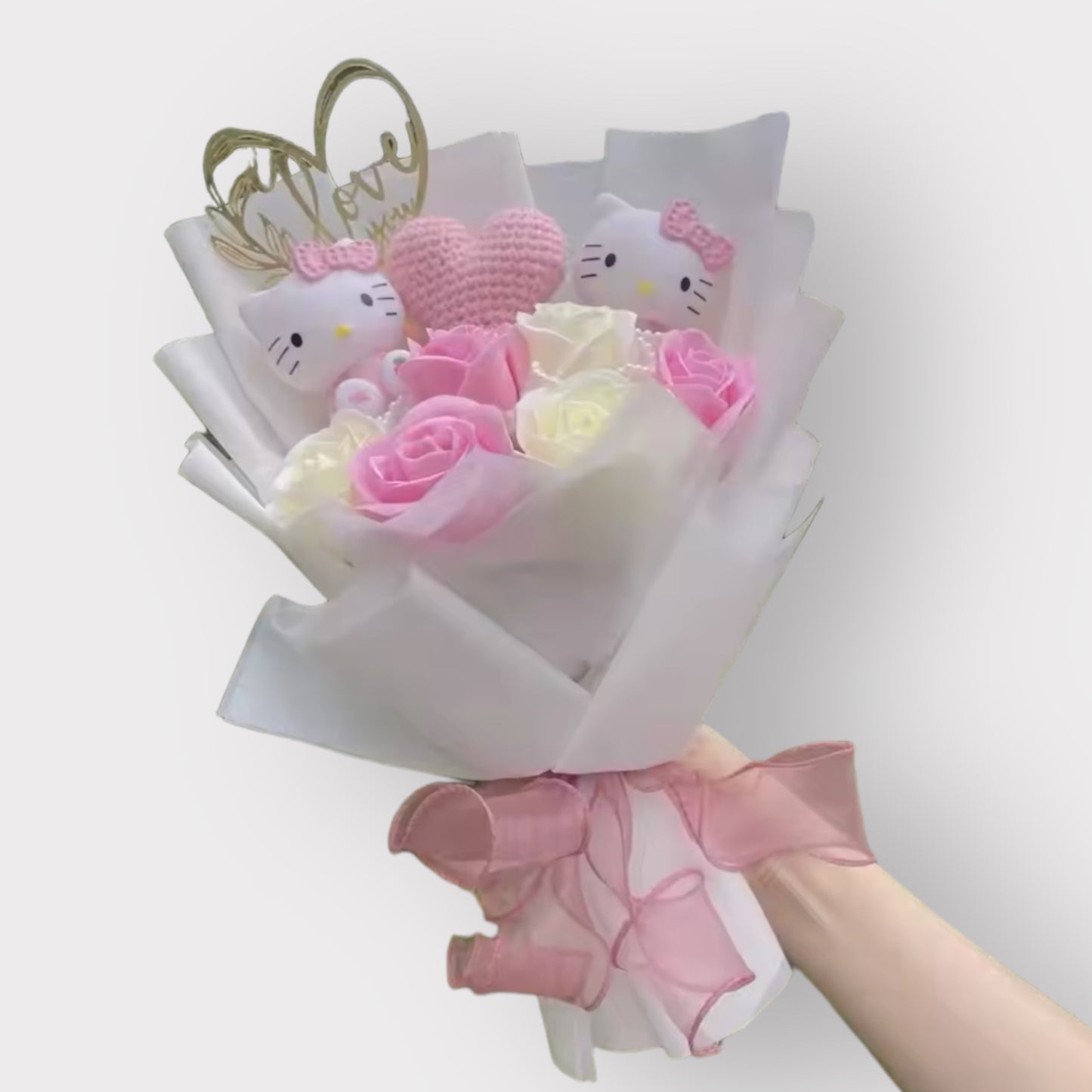 Hello Kitty Plush Flower Gift Bouquet | Sanrio Celebration Keepsake Multicolor 5