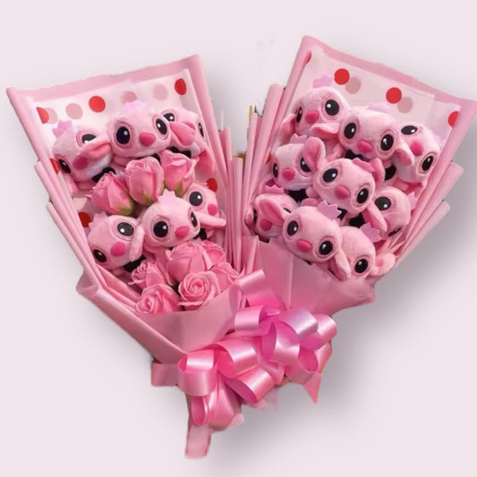 Stitch Teddy Plush Flower Gift Bouquet – in Gift Box