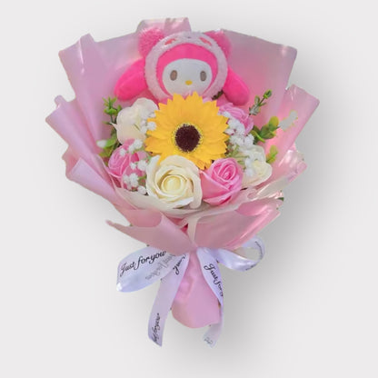 Sanrio Plush Flower Gift Bouquet – My Melody, Kuromi & Cinnamoroll | 40cm in Gift Box Multicolor 2