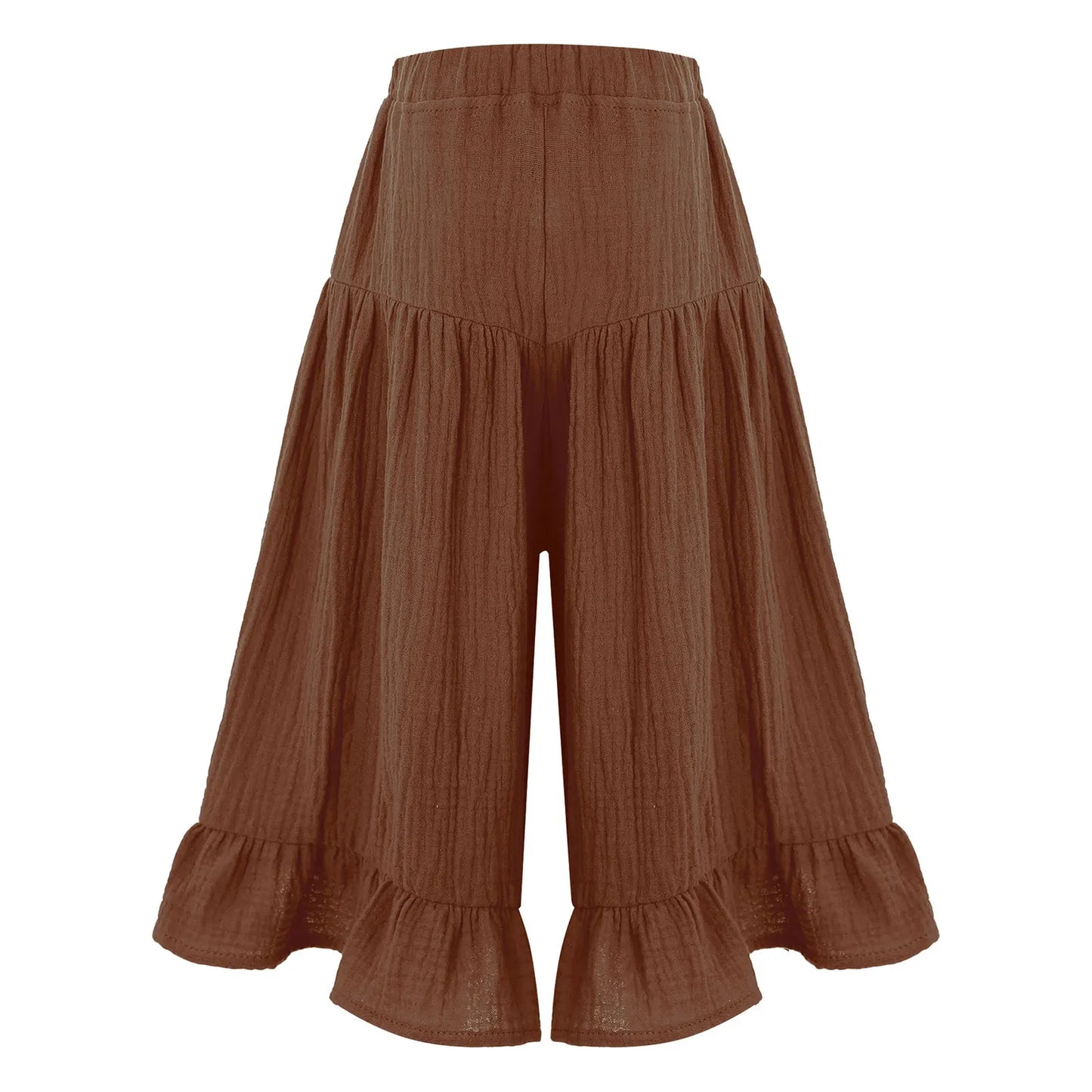 Girls Wide Leg Ruffled Trousers (Age 6M-8YRS)